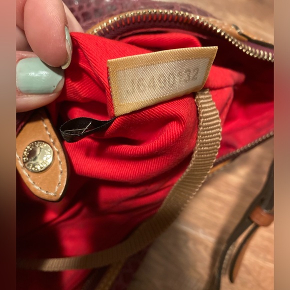 Dooney & Bourke Erica Hobo Rasberry Snakeskin Hobo Bag - Picture 14 of 14